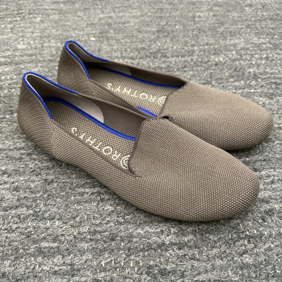 Rothys The Loafer Women 6.5 Mocha Brown Rounded Toe Slip On Flat Shoes Washable - Picture 1 of 12